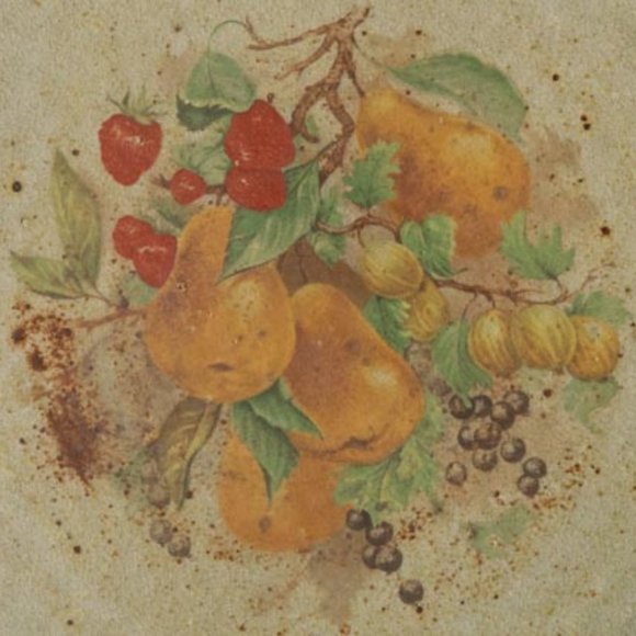 Monroe Salt Works Northern Fruits Pears and Strawberries Large Dinner Plate 11" - Picture 5 of 8